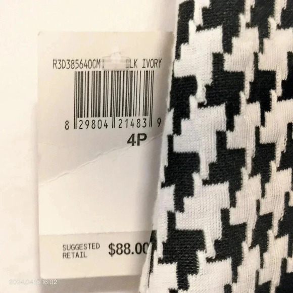 Chris McLaughlin size 4p Black White Houndstooth Collegiate Classic Style Dress - Picture 6 of 10